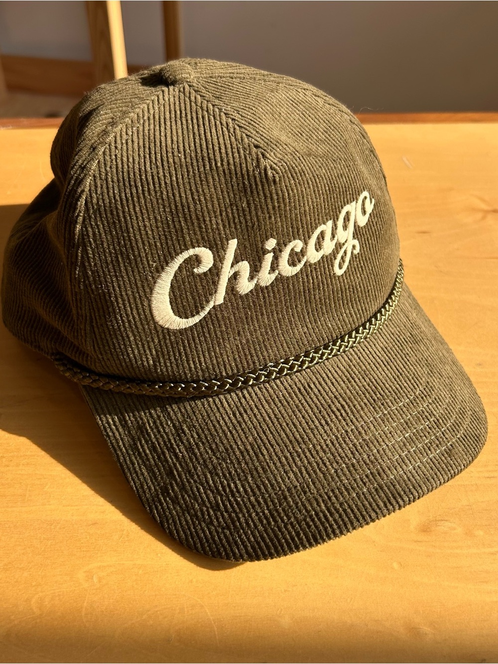 Chicago Embroidered Corduroy Baseball Cap